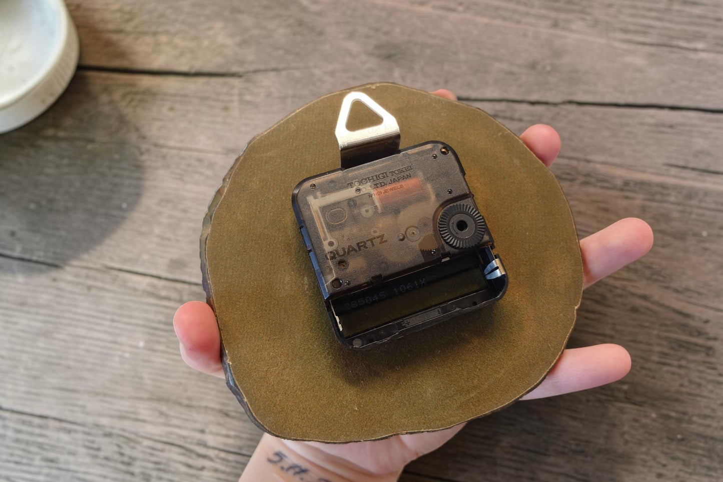 Dark Green Agate Clock