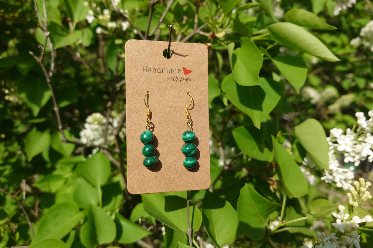 Malachite Cluster Earrings