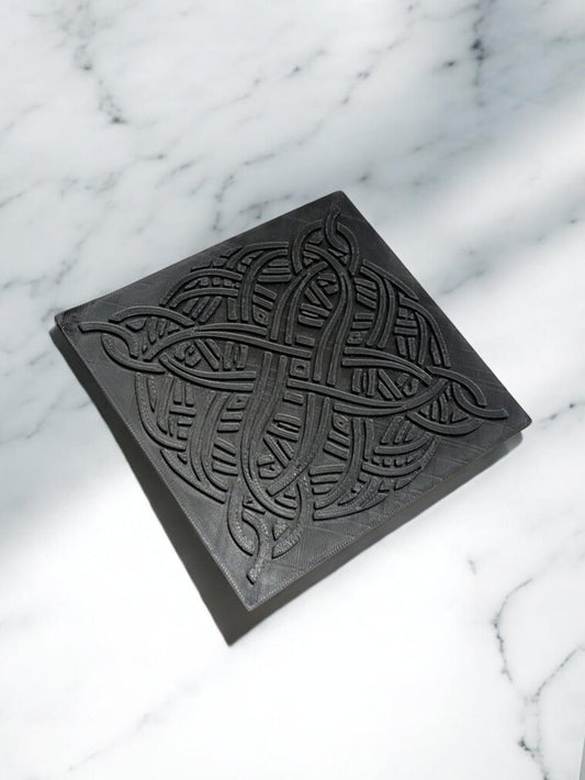 Kelttiläinen solmukuvio painolevy keramiikkaan | Clay Texture Tool | Käsintehty keraaminen sisustustyökalu