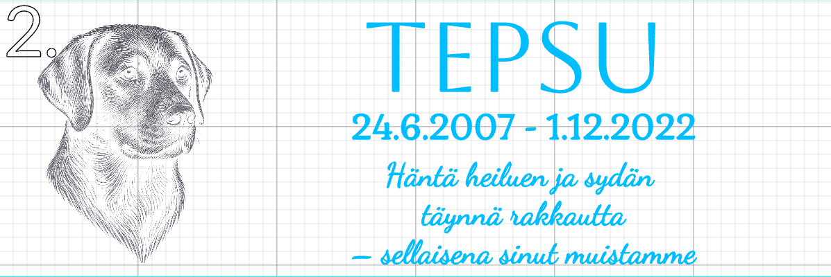 Iso muistokivi lemmikille – Kaiverrettu liuskekivi sisä- tai ulkokäyttöön