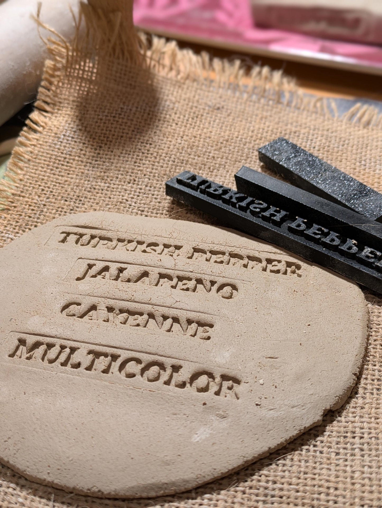 Garden Chili Plant Marker -leimasinsetti – 3D-painettu savileimasarja keramiikkaa ja askartelua varten