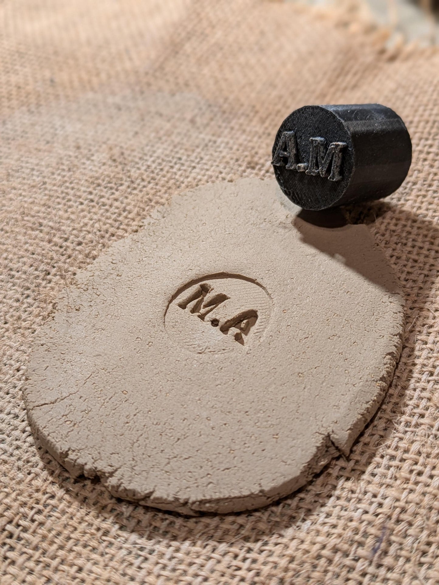 Personalized Initial Pottery Stamp - Custom Clay Name Stamp - Pottery Tool