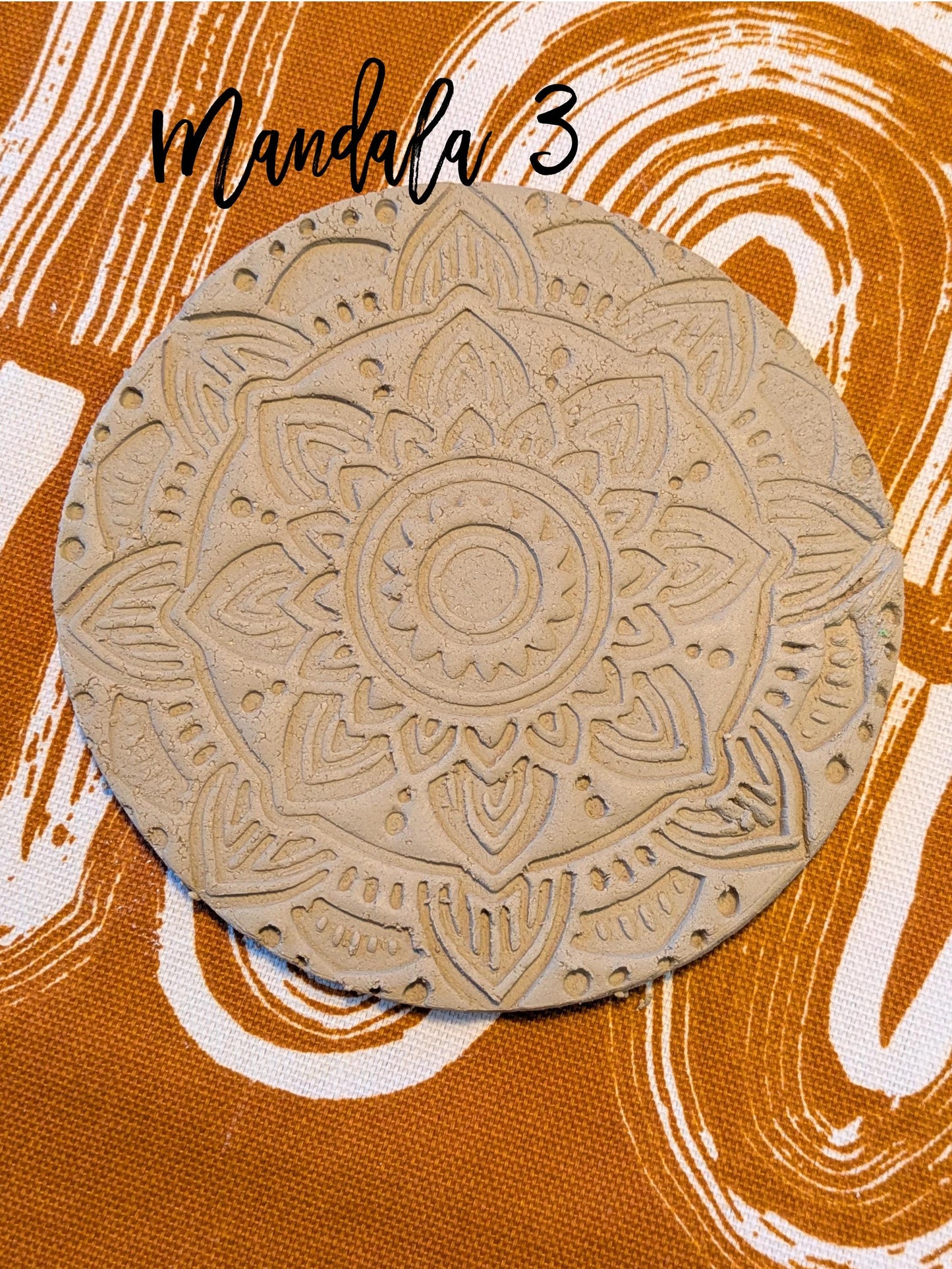 Mandala Pottery Texture Plate - savi koristelu työkalu