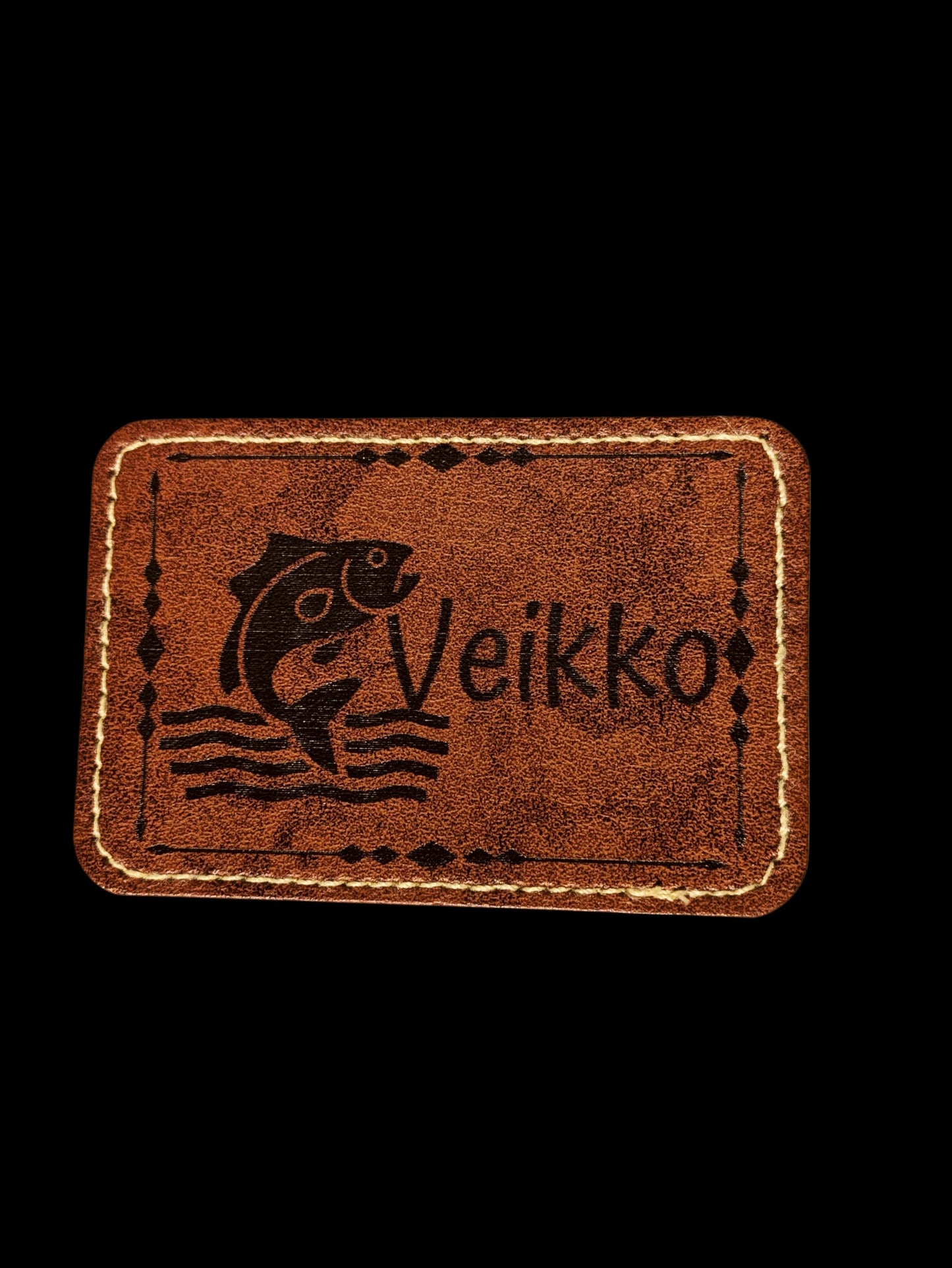 Kalastus Iron-On Leather Patch | Mukautettava Fisherman Gift | Ulkoiluvaatetarvikkeet