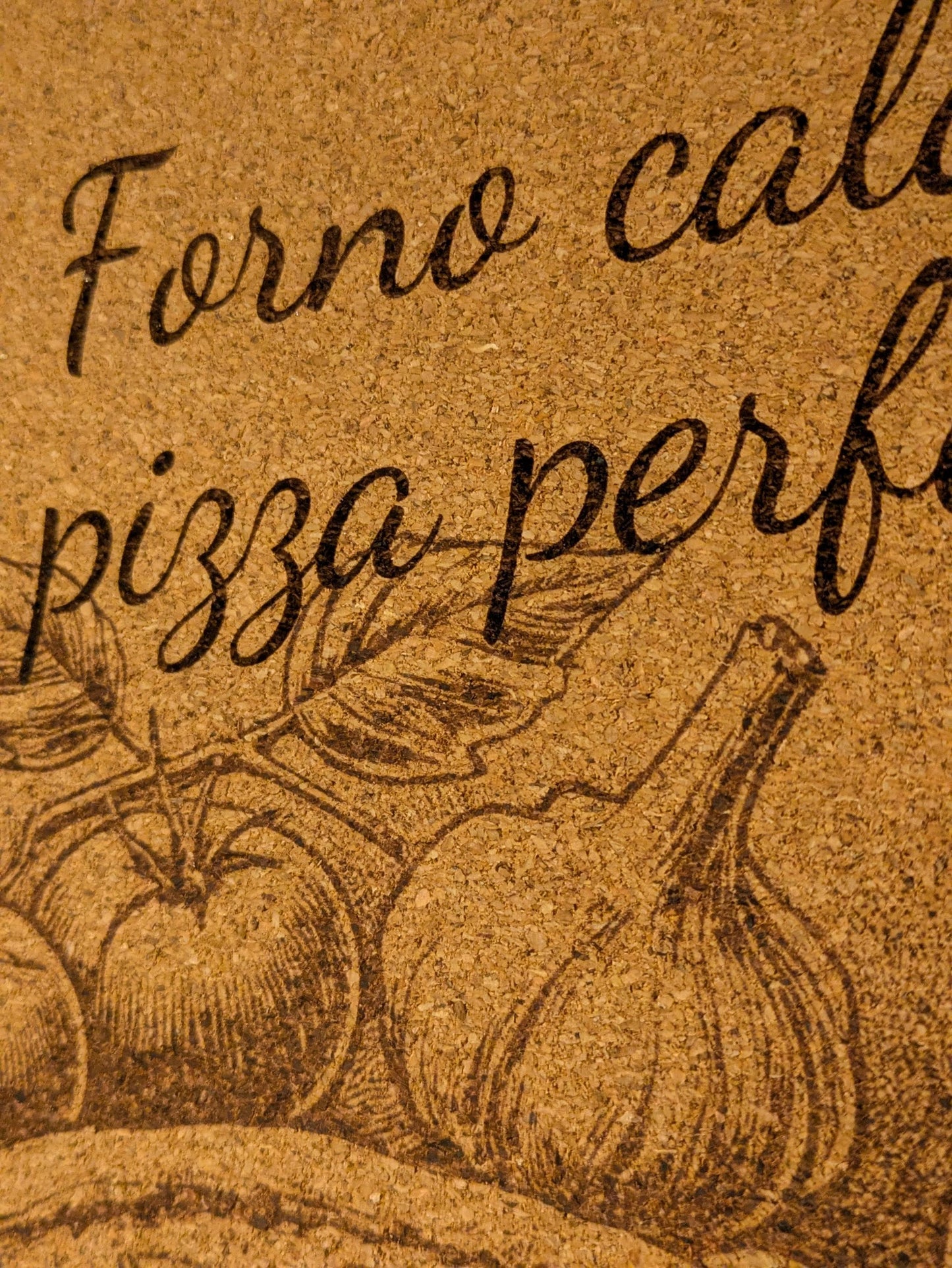 Italian Kitchen Cork Signs | Rustic Laser Engraved Cork Wall Art