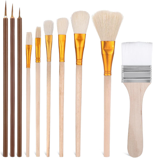 Monipuolinen keramiikka- ja maalaussivellinsetti – 10 osaa