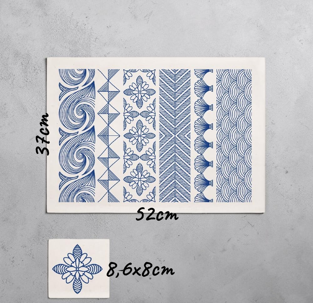Geometric theme Underglaze Transfer Sheet