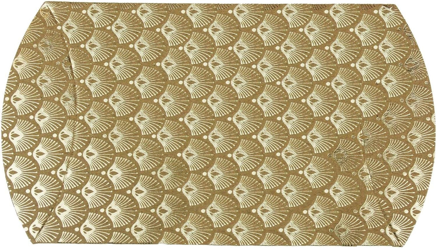 Gold gift pillow box for jewellery and small gifts – 10 × 11.5 × 3 cm.
