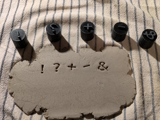 Erikoismerkit 3D-tulostettu leimasarja - savi- ja askartelutyökalut