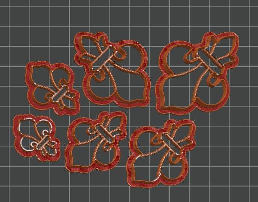 Fleur-de-lis-leikkurisarja polymeerisavelle ja keramiikalle | 6 kokoa