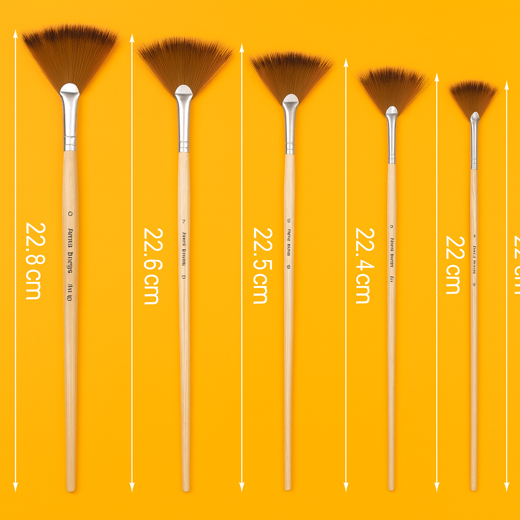 Viiden nylon-viuhkasiveltimen setti