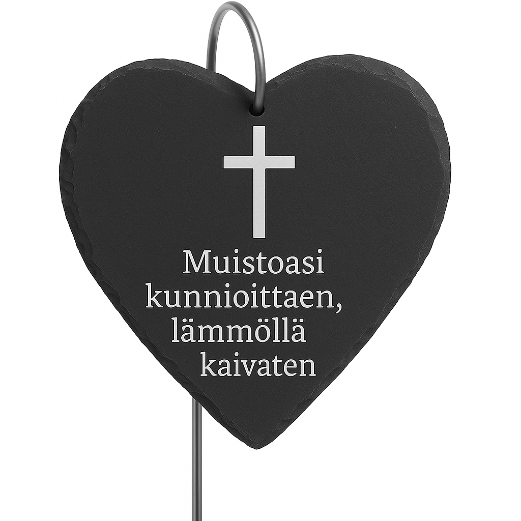 Heart shaped natural Slate Memorial Plaque for a Pet or Loved One