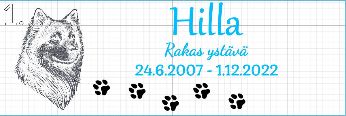 Iso muistokivi lemmikille – Kaiverrettu liuskekivi sisä- tai ulkokäyttöön