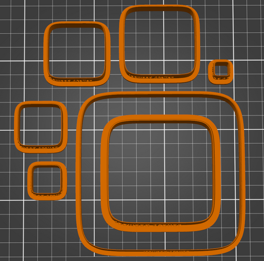 Neliöleikkurisetti – 7 kokoa