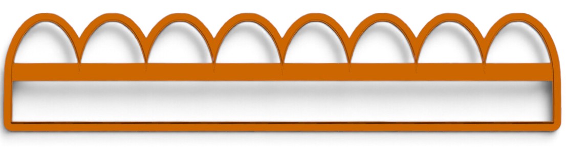 Tall Arch Border Strip Clay Cutter | 3D Printed Pottery Tool