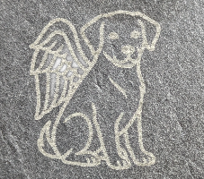 Heart shaped natural Slate Memorial Plaque for a Pet or Loved One