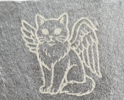 Heart shaped natural Slate Memorial Plaque for a Pet or Loved One