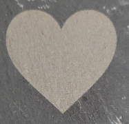 Heart shaped natural Slate Memorial Plaque for a Pet or Loved One