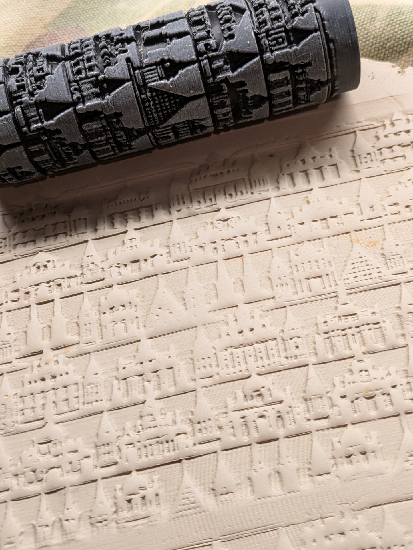 Kaupunki-kuviokaulin – 3D-tulostettu rullakaulin savelle ja massoille