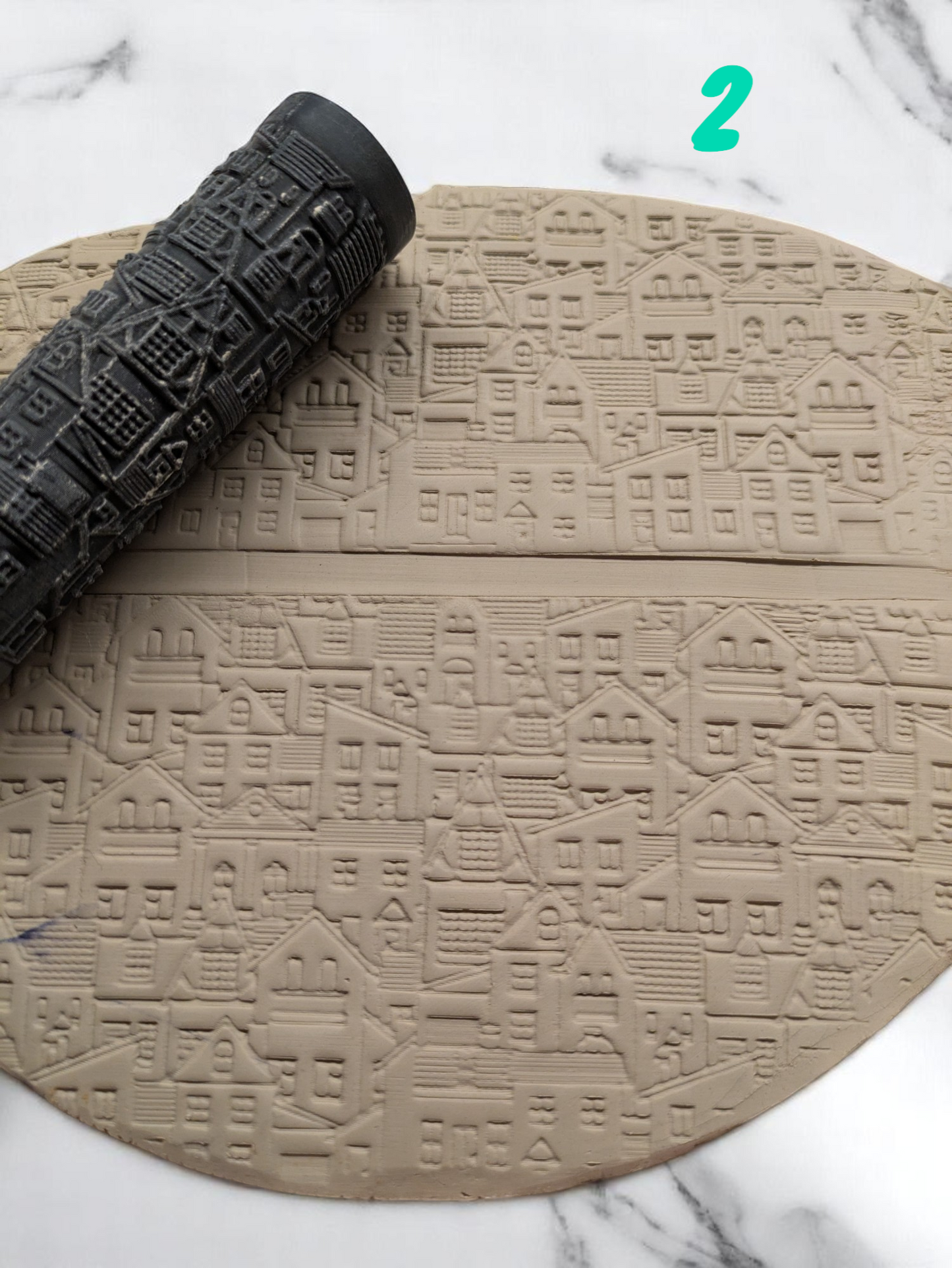 Kaupunki-kuviokaulin – 3D-tulostettu rullakaulin savelle ja massoille