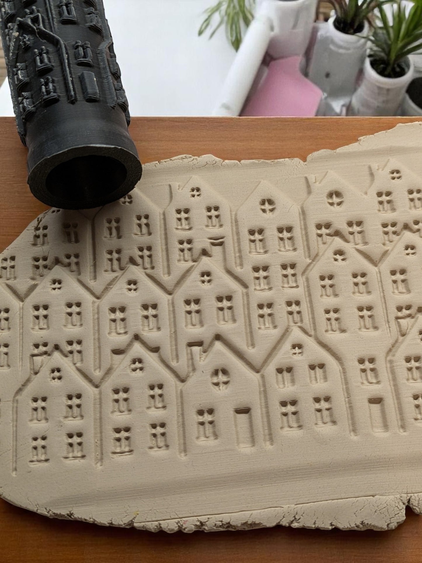 Kaupunki-kuviokaulin – 3D-tulostettu rullakaulin savelle ja massoille