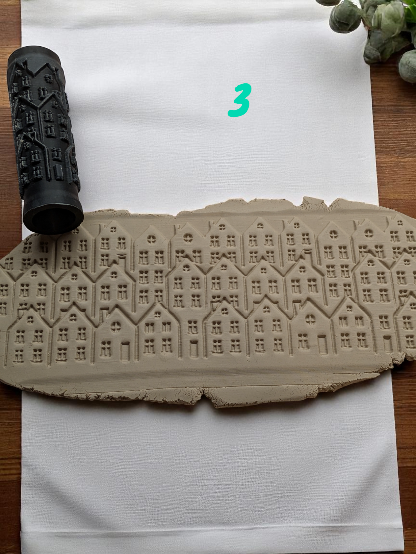 Kaupunki-kuviokaulin – 3D-tulostettu rullakaulin savelle ja massoille