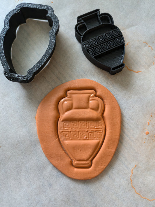 Amfora-leimasin – 3D-tulostettu amfora-aiheinen kuviointityökalu Fimo- ja polymeerisaveen