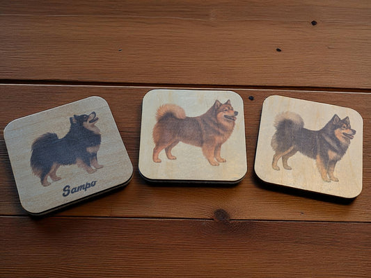 Suomenlapinkoira-lasinalus lahjasetti