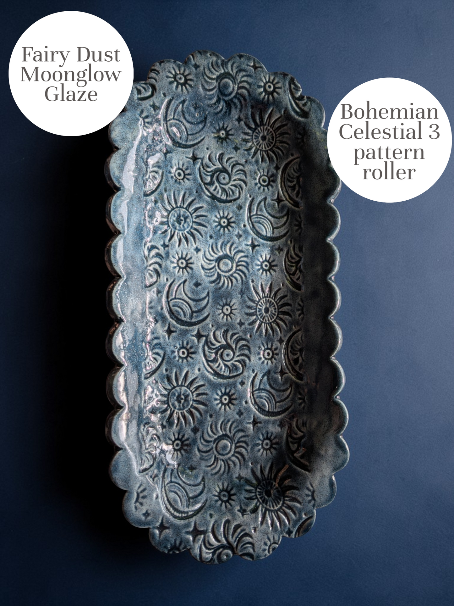 Bohemian Texture Rollers – floral, whimsical, feathers, celestial Patterns for Clay