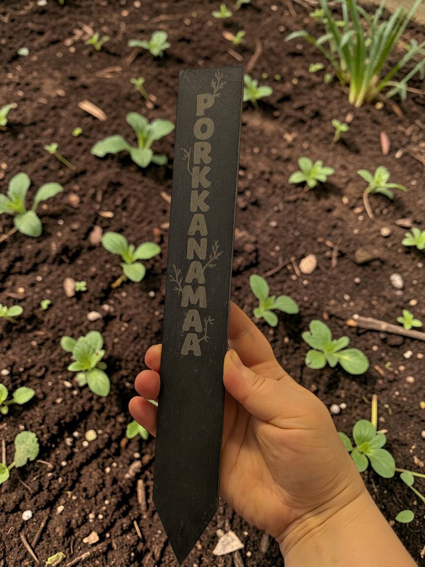 Elegant Slate Garden Marker – Choose your text (30x4 cm)