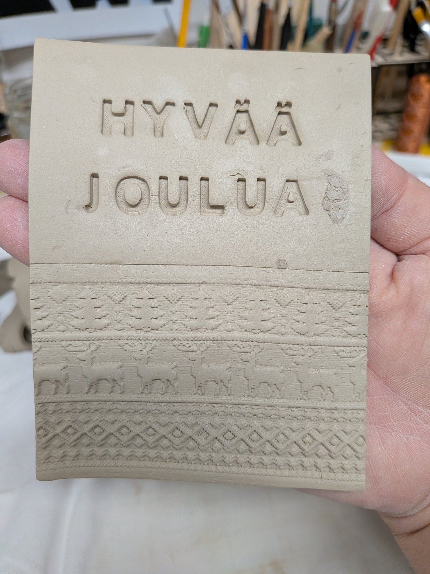 Modular Scandinavian Alphabet Stamp Set for Clay (51 pcs)