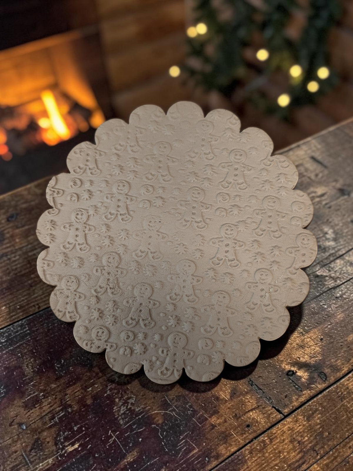 Gingerbread Man Pattern Roller – Christmas Texture Roller for Clay
