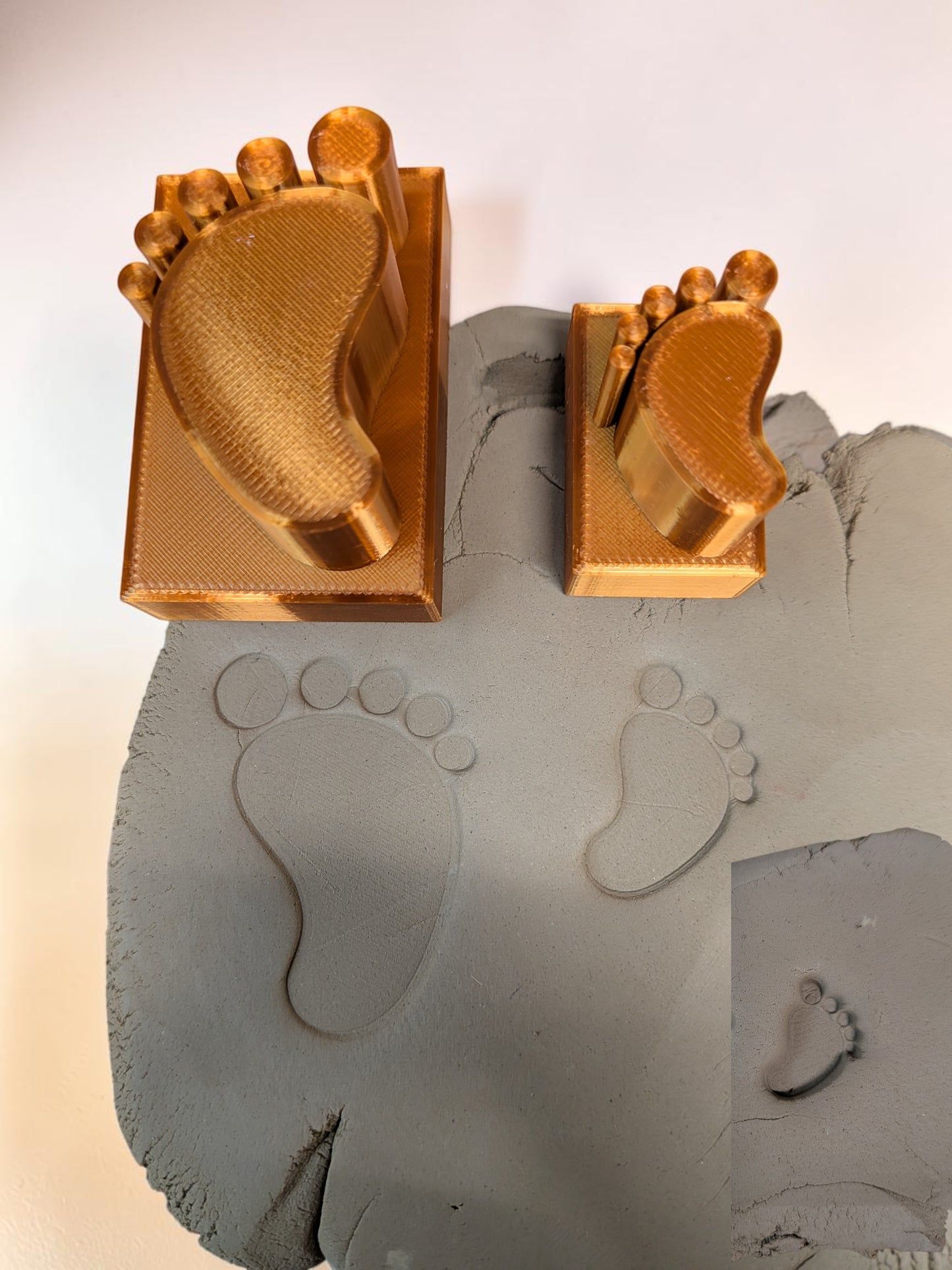 Baby Footprint Stamp Set – 3 Sizes, Left and Right Pair (6 Pieces) for Clay & Pottery Keepsakes
