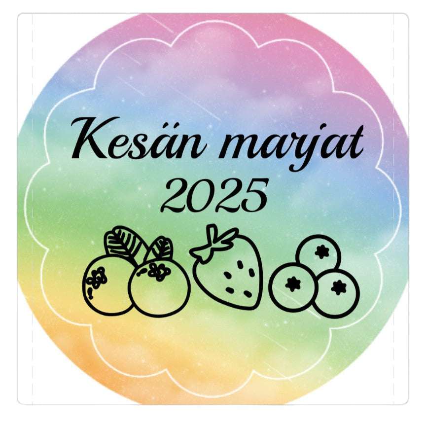 🍓 Kesäinen tarrasetti säilöntään – valitse oma teksti! Saat tarroja 5 kpl! 🍓