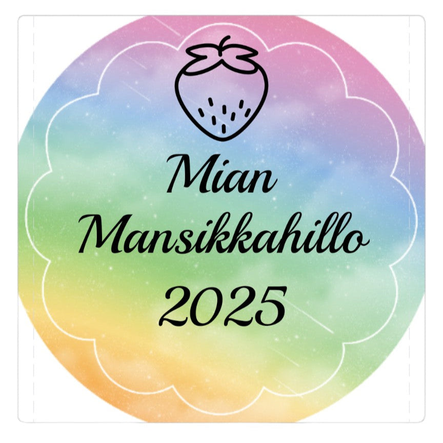 🍓 Kesäinen tarrasetti säilöntään – valitse oma teksti! Saat tarroja 5 kpl! 🍓