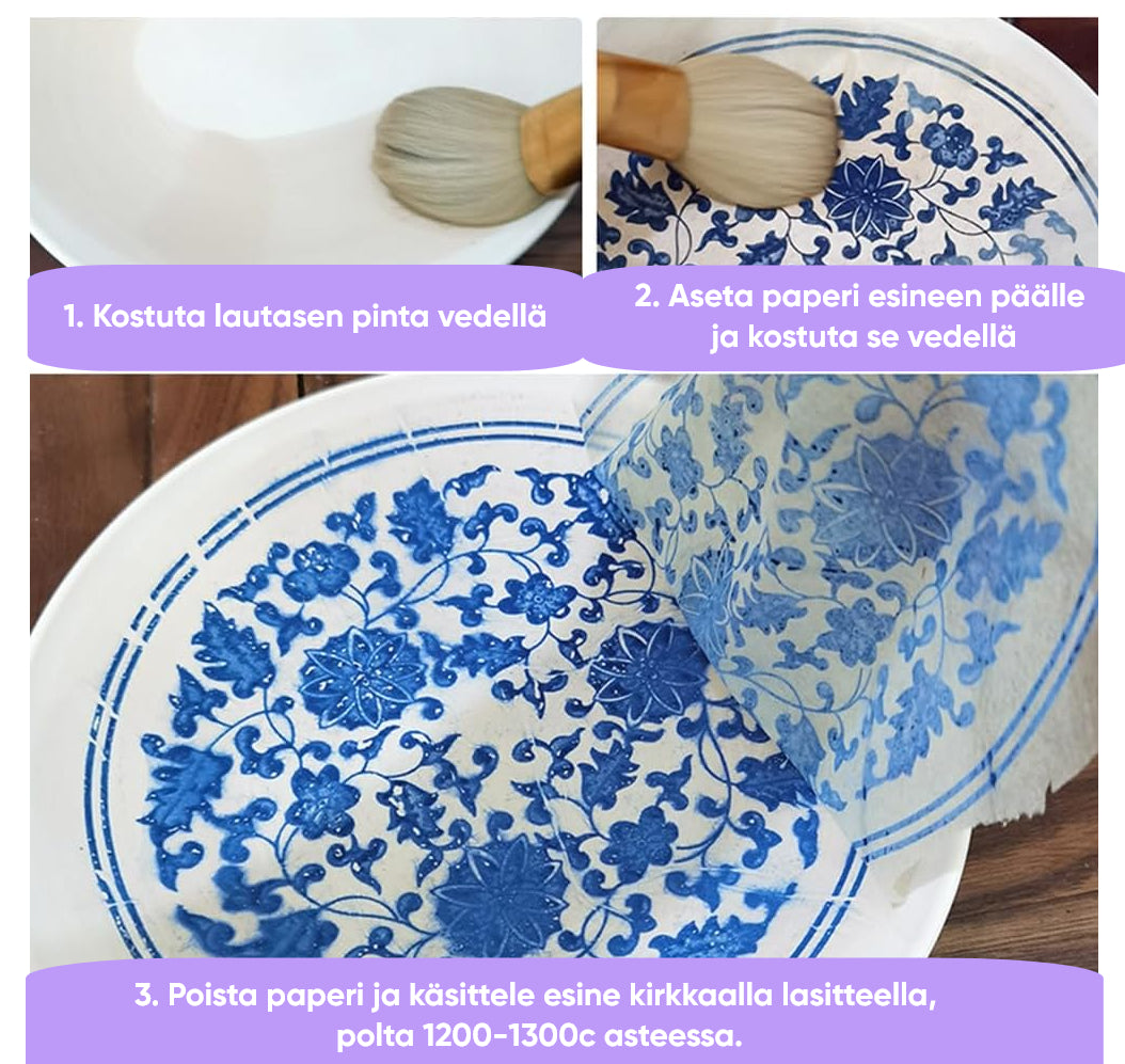 Alilasite paperi keramiikkaan setti 1
