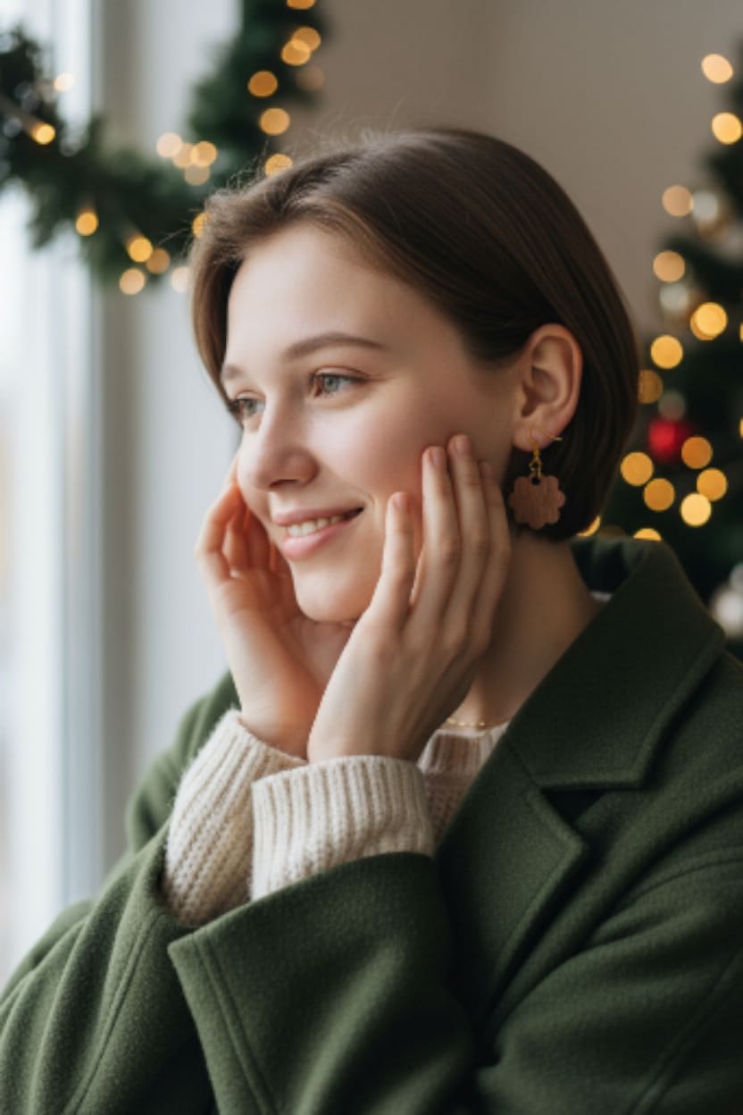 Piparkakku korvikset – koivuvaneri