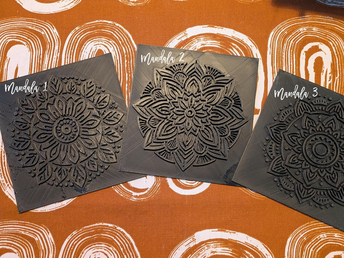 Mandala Pottery Texture Plate - savi koristelu työkalu