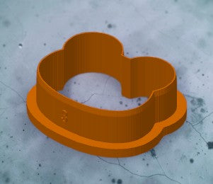 Frog head clay cutter, 3D-printed PLA, side view