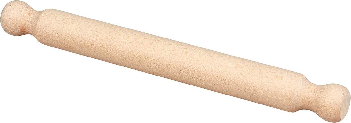 A 40 cm beechwood rolling pin ideal for baking and clay work