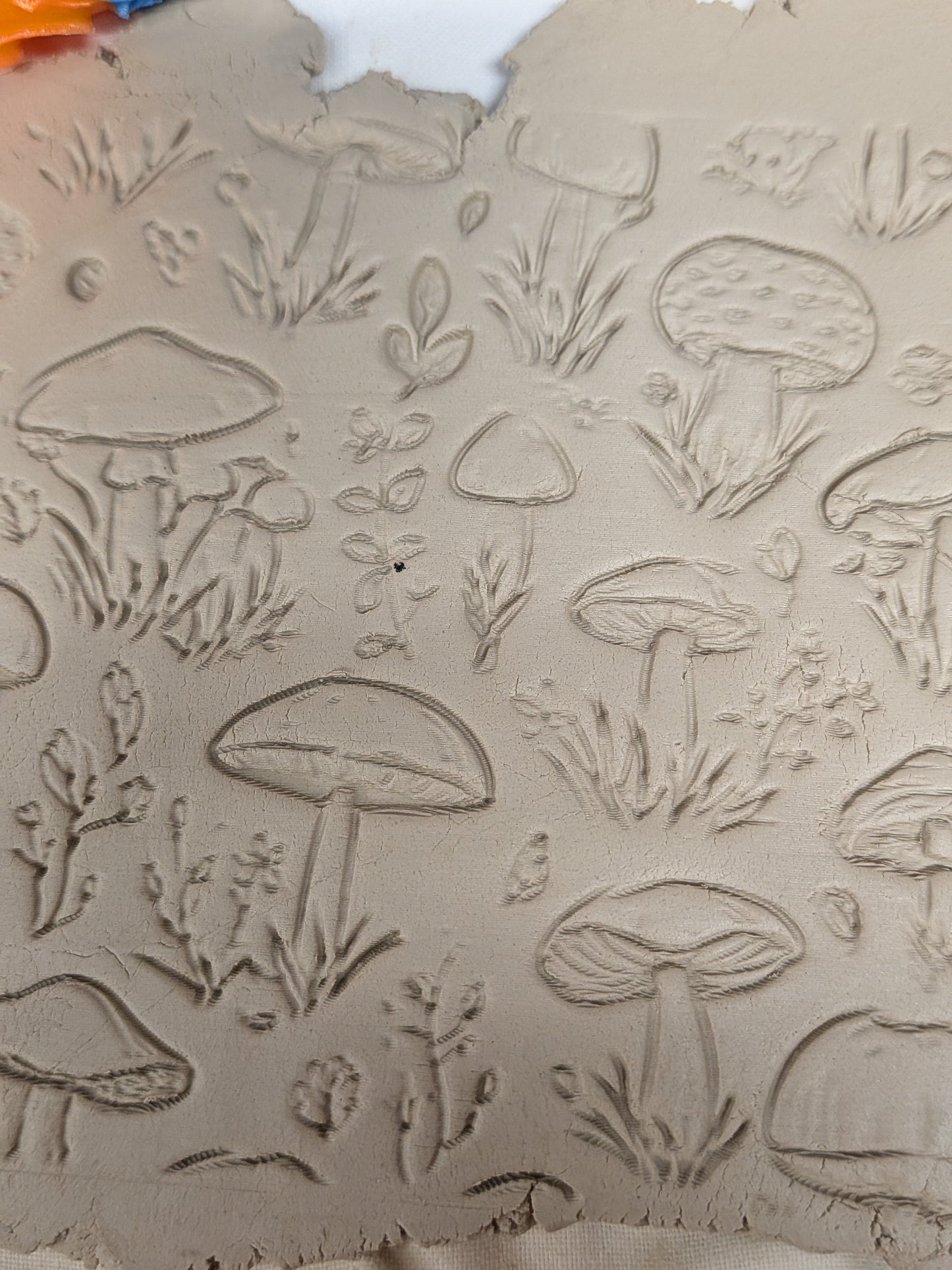 Mushroom Pattern Roller for Clay – Autumn Forest Texture Roller