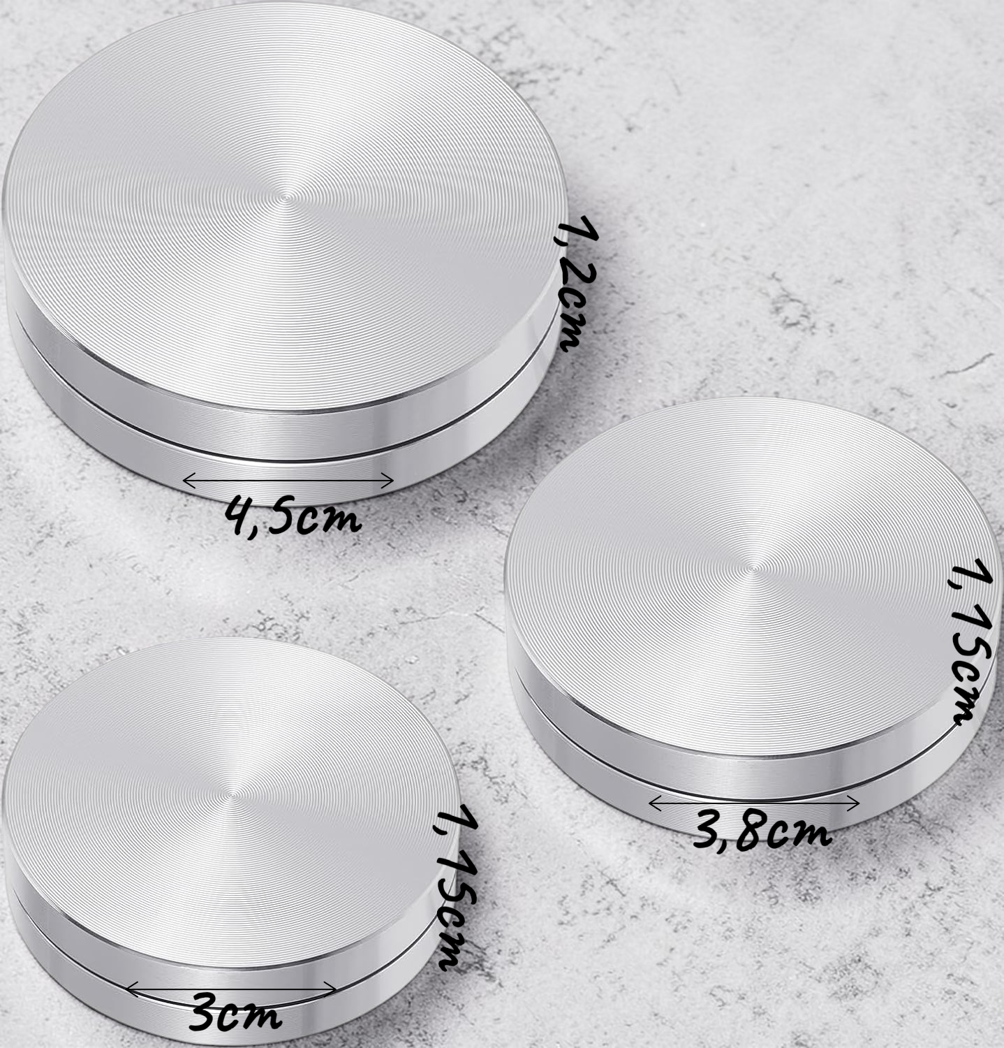 Mini Pottery Trimming Spinners (Set of 3) – Precision Tools for Miniatures & Glazing