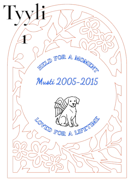 Muistotaulu lemmikille – kissa tai koira