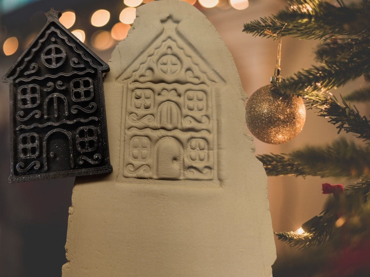 Piparkakkutalo-leikkuri ja -leimasin