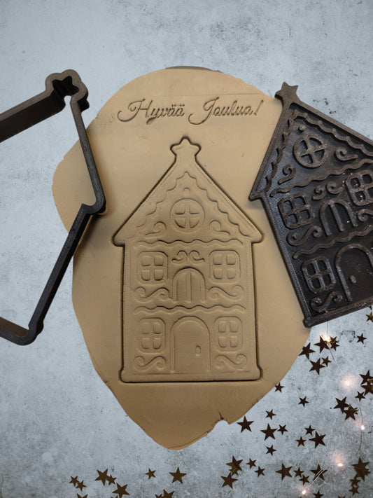 Piparkakkutalo-leikkuri ja -leimasin