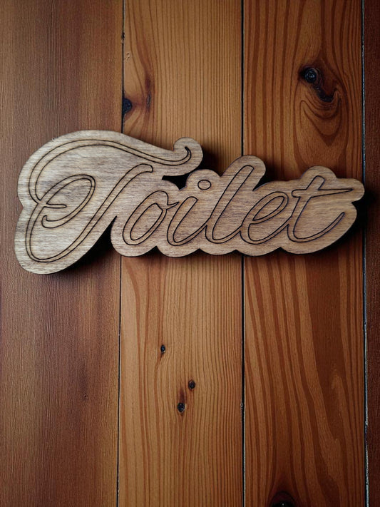 Toilet-kyltti ovikoriste – Valmistettu koivuvanerista