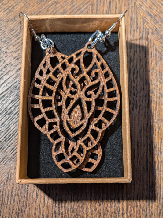 Faebloom korvakorut | Puiset filigraanikorvakorut | Luonnon inspiroimia koruja | Laserleikattu koivu