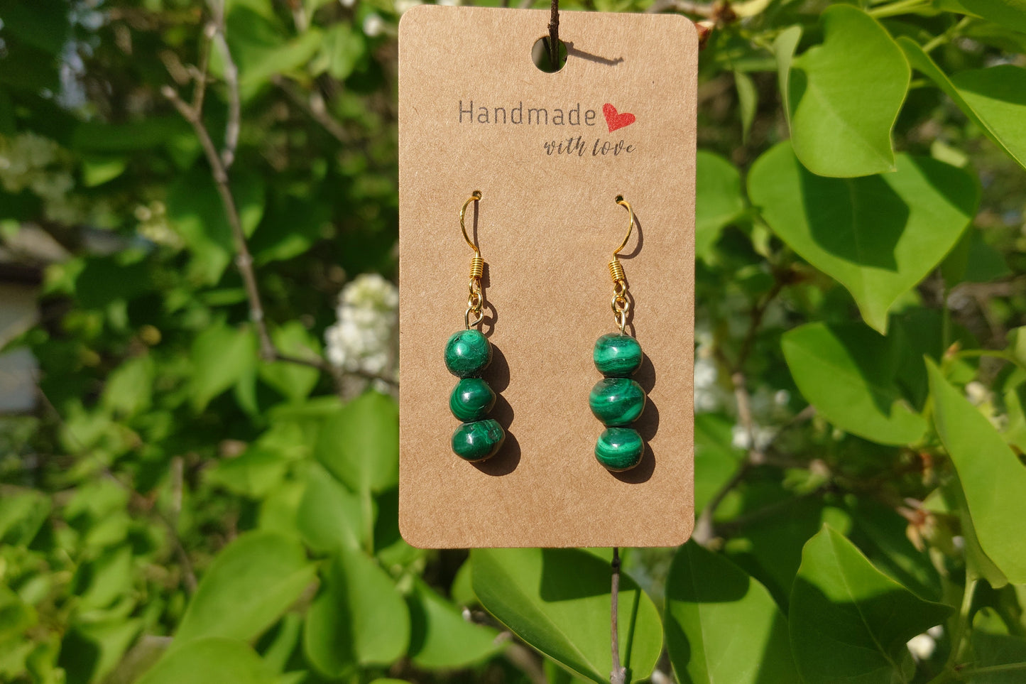 Malachite Cluster Earrings