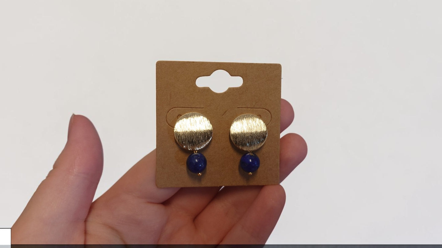 Lapis Lazuli Earrings with 18K plating