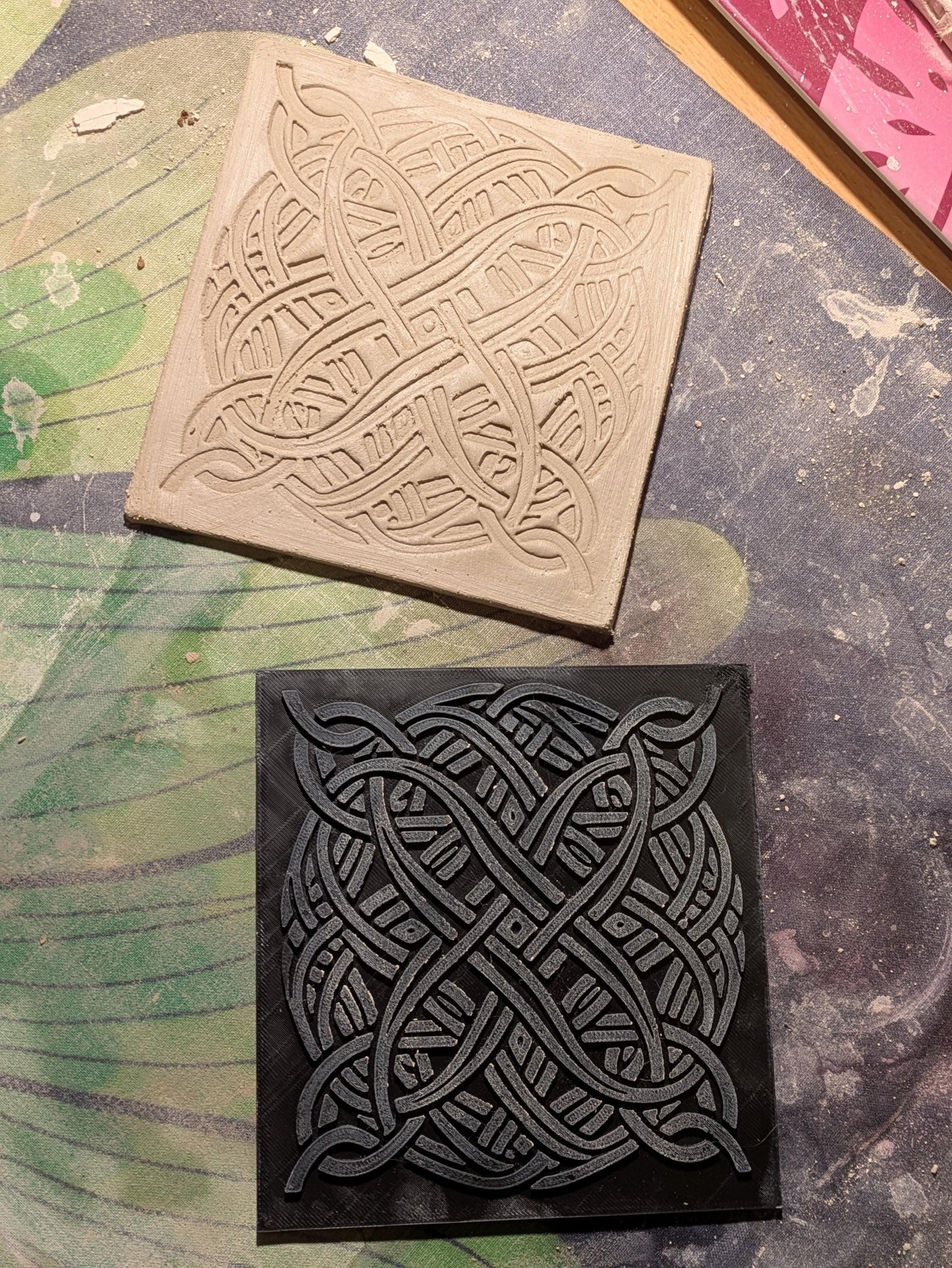Celtic Knot Pattern Stamp for Pottery | Clay Texture Tool | Handmade Ceramic Decor Tool